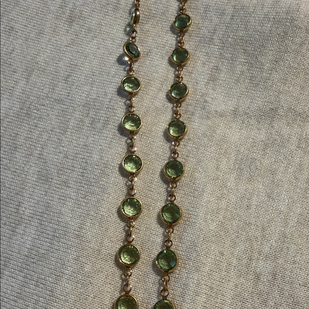 Touchstone Crystal Green and Gold Necklace
